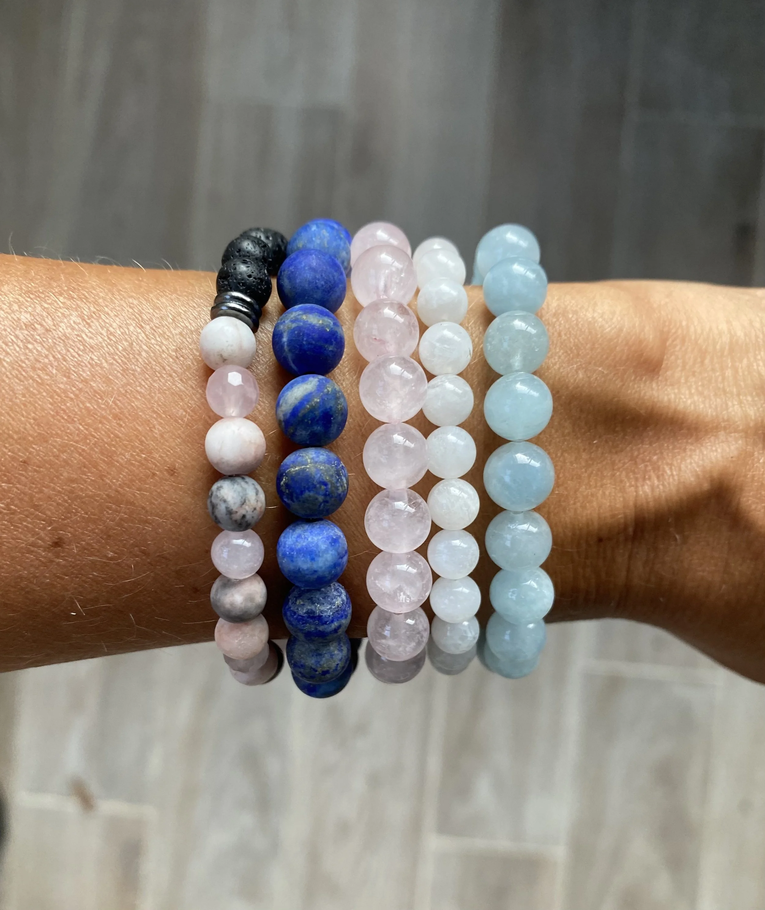 6mm Rose Quartz and Jasper Bracelet — ZAVIA